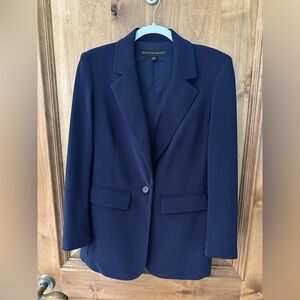 Boston Proper Classic Dark Blue Boyfriend Travel Blazer